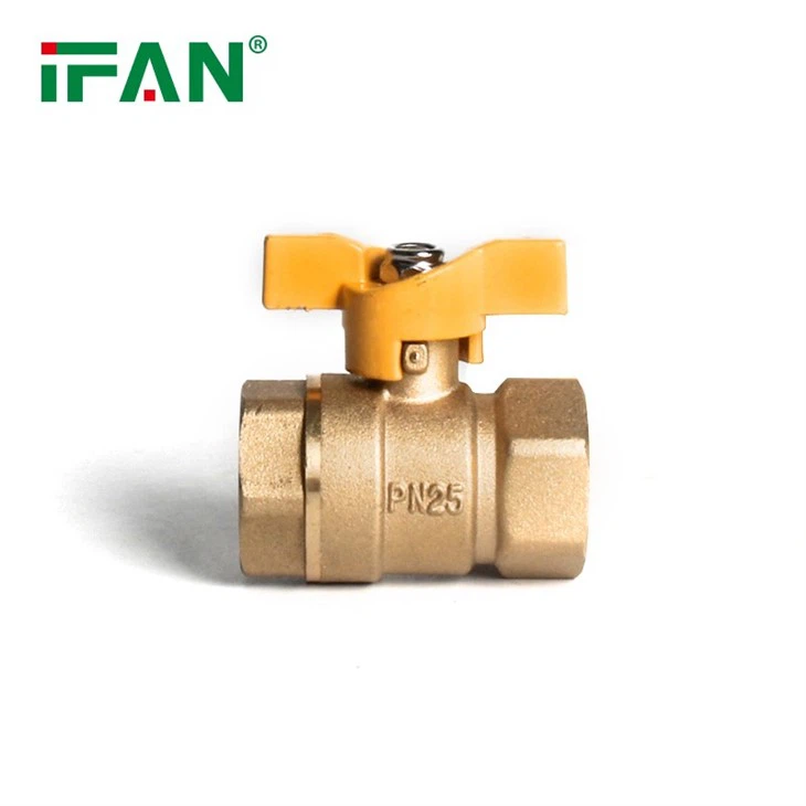 IFAN High Quality Yellow Butterfly Handle Brass Ball Valve 81052FF