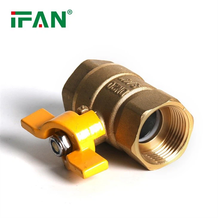 IFAN High Quality Yellow Butterfly Handle Brass Ball Valve 81052FF